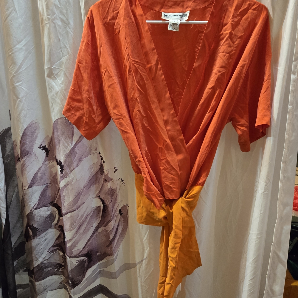 Fashion Nova Orange Wrap Top